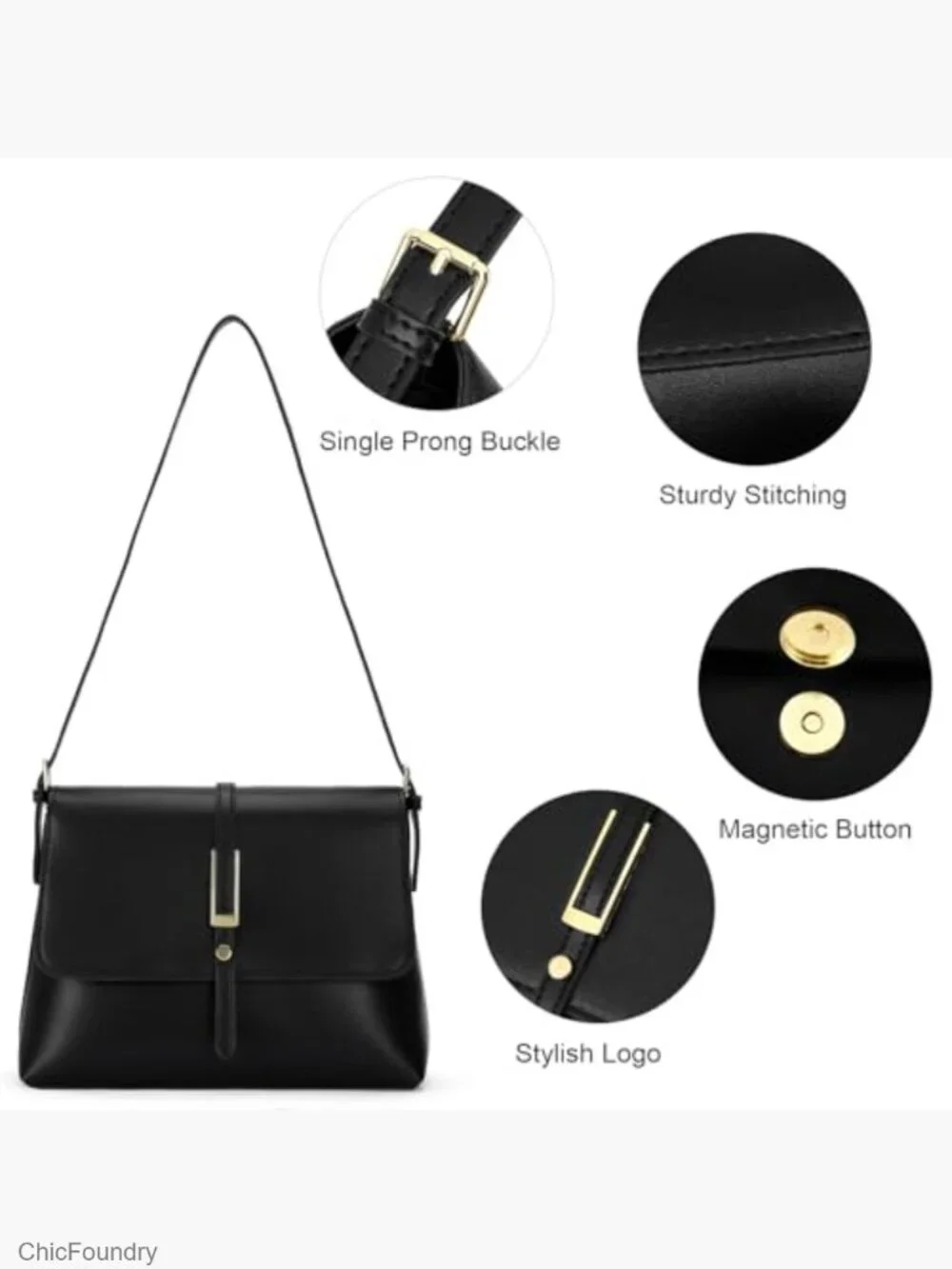 Retro Satchel Crossbody Handbag with Zipper Closure Shoulder Purse